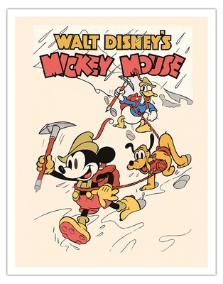 Alpine Climbers - Mickey Mouse, Donald Duck & Pluto - Vintage Movie Poster 1936