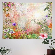 Watercolor Floral Abstract Wall Tapestry