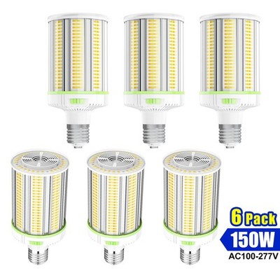 6PACK 150W/120W/90W LED Corn Light Bulb Adjustable CCT Warehouse High Bay Light
