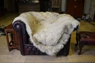 Genuine Real Blue Fox Fur Blanket Single Throw Pelz size 54" x 42" Rug - 7229