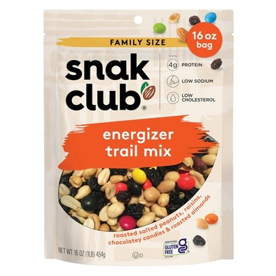 Energizer Trail Mix with Roasted Salted Peanuts, Raisins, Chocolatey Candies,...