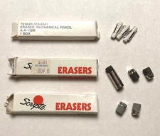 Scripto Vintage Mechanical Pencil Eraser Refill Thin White 7510 A 132B Gray J150