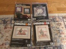 Lot of 4 NIP Cross-stitch Kits Bucilla Dimensions 