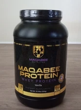 Maqabee Protein Whey Protein Vanilla Dietary Supplement 32.59oz.(924g) Exp 10/26