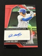 Ethan Holliday 2025 Panini Prizm Red Prospect Auto /99 Colorado Rockies