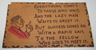 Comic Leather 1900s-20s Vintage Postcard - Lazy Old Man waits to Greet It — photo 1