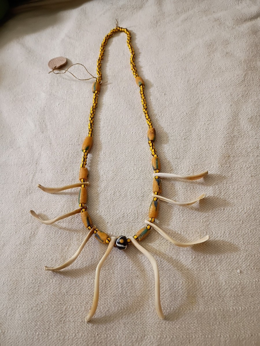 Native Genuine Trade Beads Snapping Turtle Clavicle Bones VTG | eBay