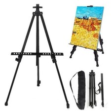 Chevalet Trépied Pliable Aluminium Réglable 33 Pouces Toile Peinture avec Sac