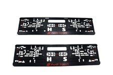 2x Original Audi Sport "SET" Kennzeichenhalter Kennzeichenverstärker schwarz