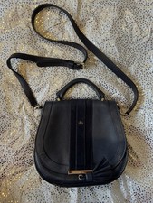 Demellier Mini Venice Handbag Navy Blue Leather Suede Gold Hardware Crossbody