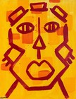11x14 CANVAS MASK PAINTING Vibrant Abstract Expressionism — photo 1