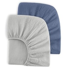 Muslin Crib Sheets 100 Cotton Baby Crib Sheets Fitted for Blue Elephant