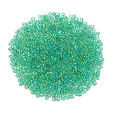 1600Pcs Glass Seed Beads 2mm 11/0 Loose Mini Spacer Beads Green AB