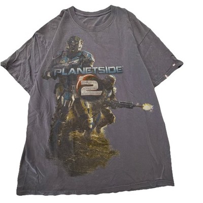 Planetside 2 Shirt mens XL Gray Gaming Intel Nerd Geek Console Big Logo E Sports
