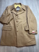 Vintage 1970's McGregor Trench Pea Coat Jacket Men 44 Camel Hair Original Tags 