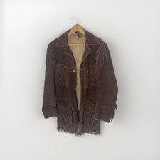 Vintage 1930s/ 1940s Suede Leather Fringed Jacket Cowboy Men  s Medium