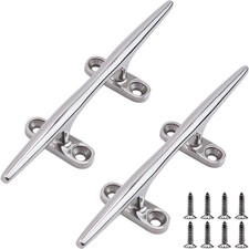 Boat Cleat 4 Inch 5 Inch 6 Inch 8 Inch 10 Inch Open Base 316 Stainless Steel Doc