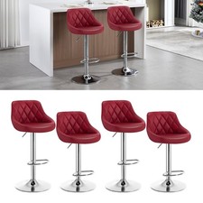 2x Bar Stools Adjustable Breakfast Swivel Gas Lift Chair Kitchen Cafe Pub Stool