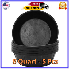 5 Pcs Rubber Feeder Pan 8 Quart Livestock Feed Pan Rubber Feed Tubs for Horses