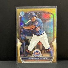 Topps 2023 Bowman Draft Chrome Gold Refractor Daiverson Gutierrez Rookie Mets