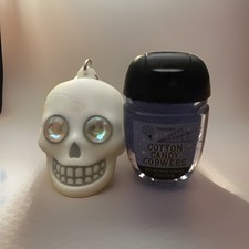 Bath Body Works Halloween Skull Pocketbac Holder Lights Up Cotton Candy Webs