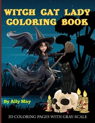 Book Wizard Press - Witch Cat Lady Coloring Book   3D coloring pages o - X555z