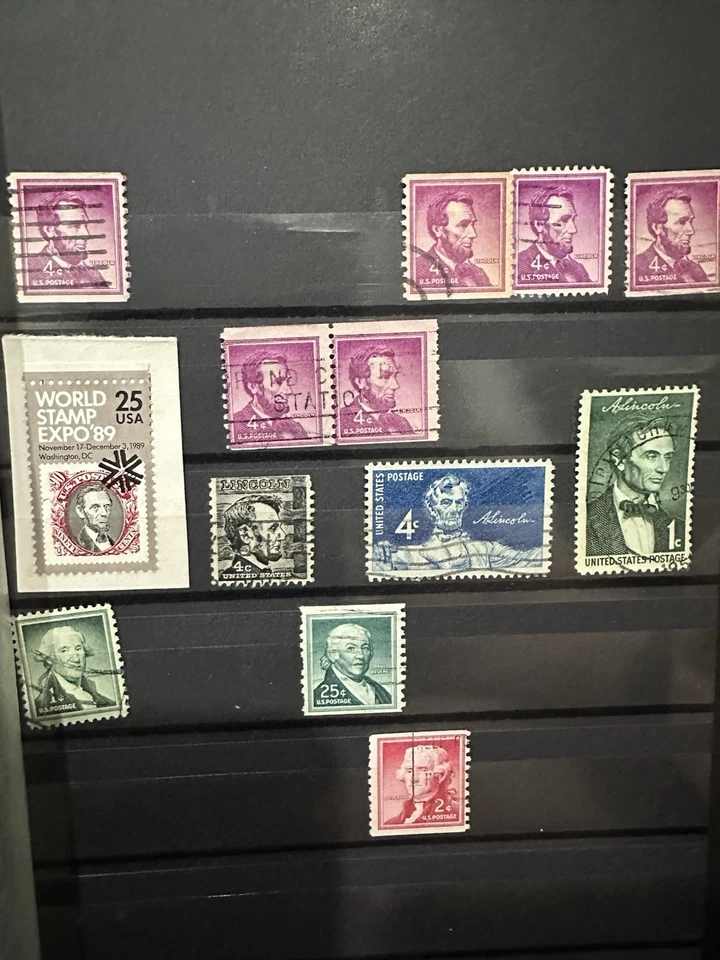 Lote de estampillas usadas y sin usar, presidenciales. Lincoln. Princesa Diana. Sello del mundo Foto 4 de 4