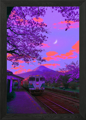 Orange Baumwolle Wolken gerahmtes Wandbild Poster Leinwanddruck Bild
