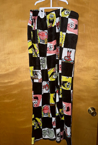 Women's SpongeBob SquarePants Checkered Fleece Pajama Pants Size M