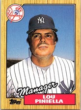 Lou Piniella 1987 Topps #168 New York Yankees