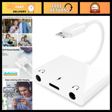 3 in 1 Dual 3.5mm Headphone Jack Adapter  Charging Splitter for iPhone 14/13/12