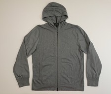 BANANA REPUBLIC Size Large Hooded Full Zip Sweater Hoodie Gray Cotton Nylon