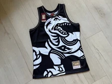 Toronto Raptors Mitchell & Ness Hardwood Classics Logo Jersey Black/White Size M