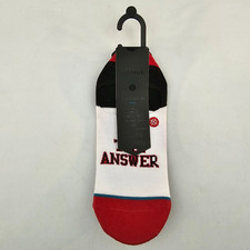 Allen Iverson The Answer Stance Anthem Super Invisible Socks Large White Red