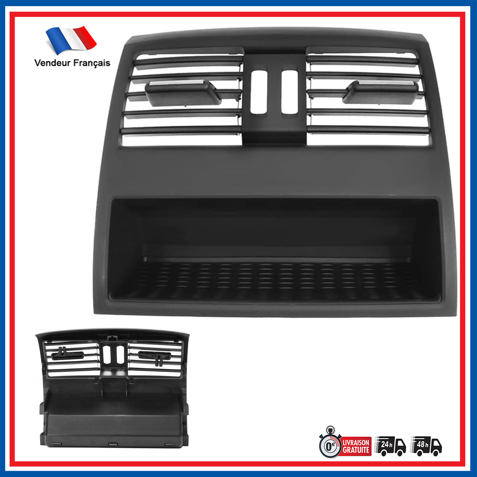 Grille d'aération centrale arrière pour BMW Série 5, buse de climatisation ABS Premium