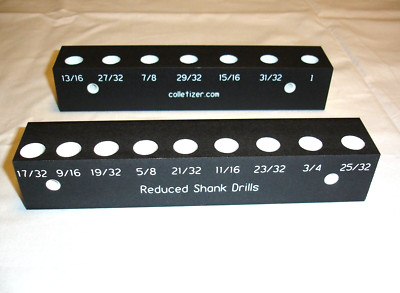 Reduced-Shank Drill Bits Storage Rack Wall Mounted marked labeled 32nds set 2JB2