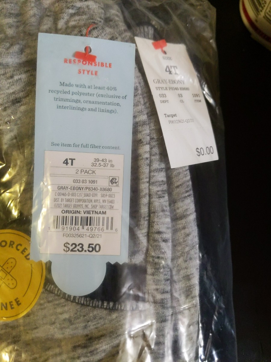 Toddler Boys' 2 pk Jogger Pants Sweatpants Cat & Jack™ Gray/Ebony