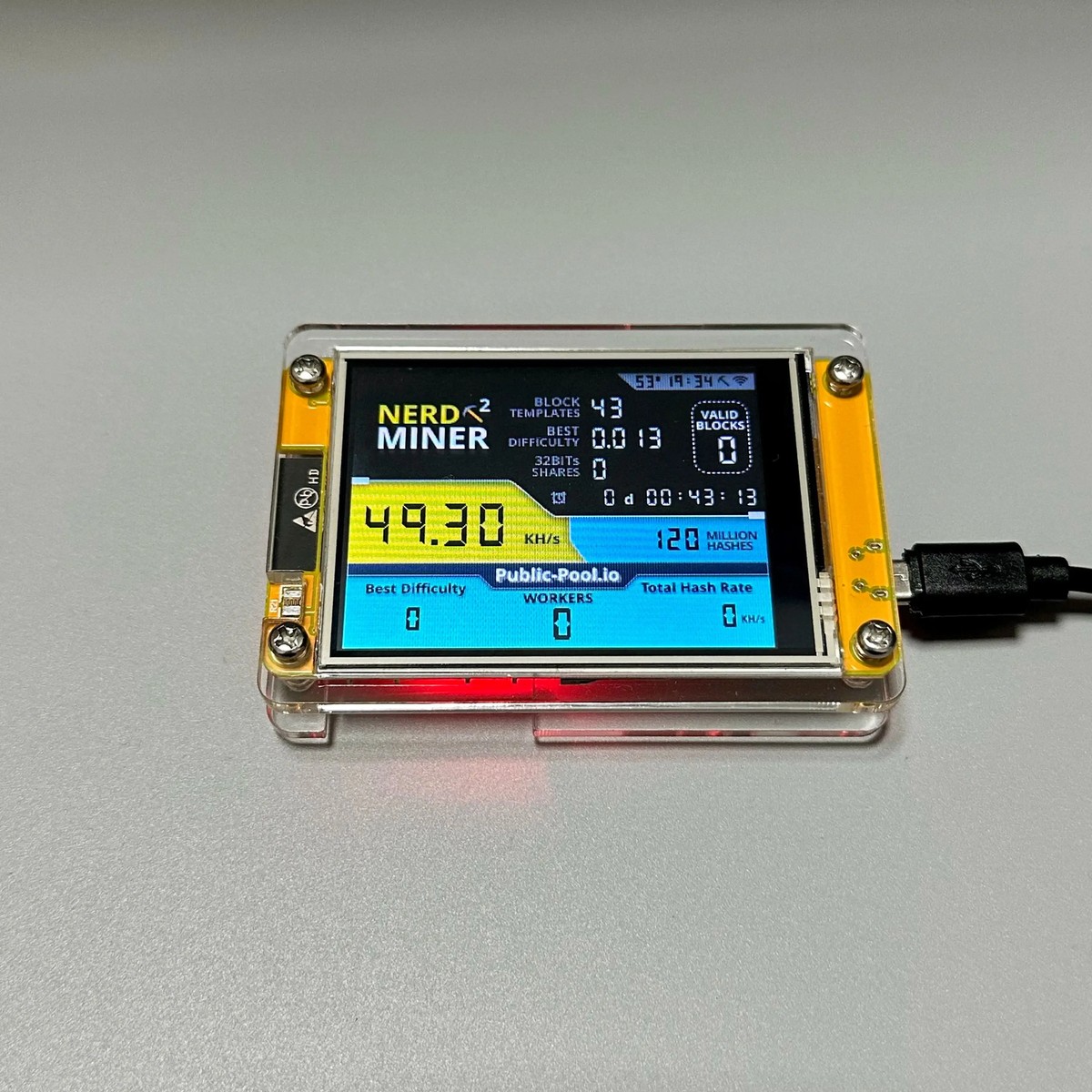 NerdMinerV2 2.8 inch 54K Bitcoin Solo Lottery Crypto Miner BTC Solo Mining  | eBay