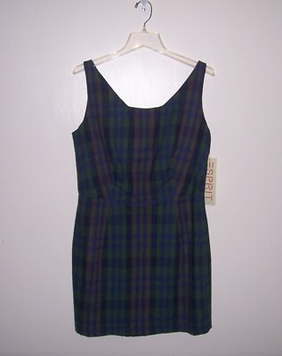 Juniors' 1990s ESPRIT SPORT Sleeveless Fully Lined Plaid Dress - Size 11/12