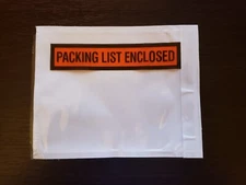 1000 Pcs 4.5" x 5.5" PACKING LIST ENCLOSED ENVELOPE POUCH SLIP INVOICE RECEIPT