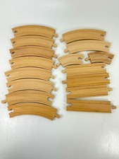 Thomas Wooden Railway Curved Straight Train Track Wood Brio Compat 16pc Lot L2