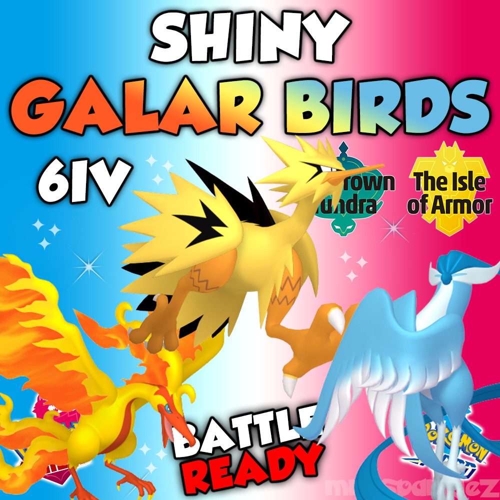 ✨ SHINY GALARIAN ARTICUNO MOLTRES ZAPDOS ✨ 6IV ✨ Shiny Pokemon Sword Shield