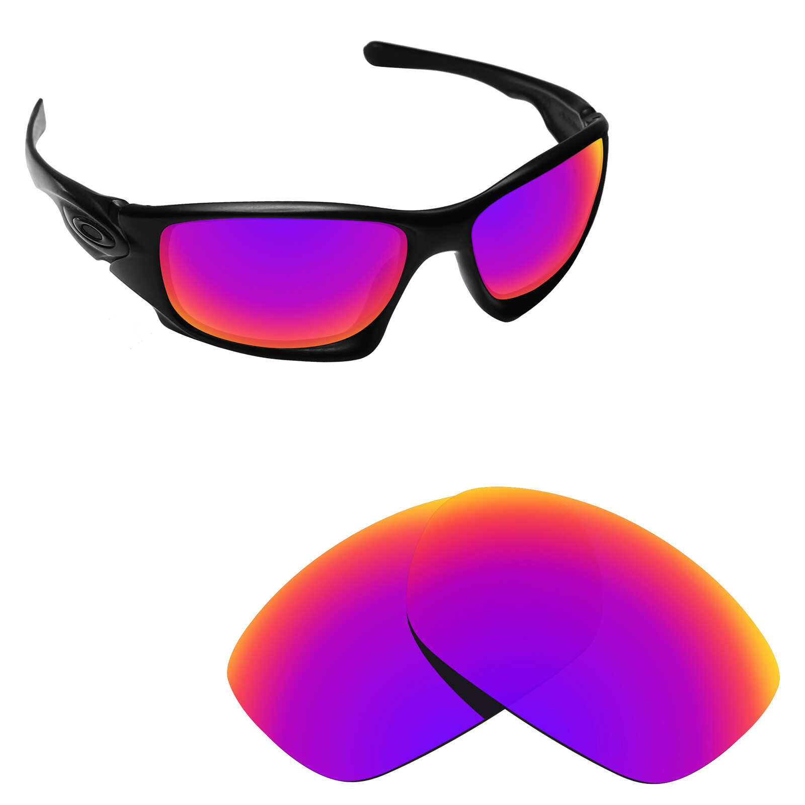 Hawkry Polarized Replacement Lenses for-Oakley Ten Sunglass Midnight Sun Mirror