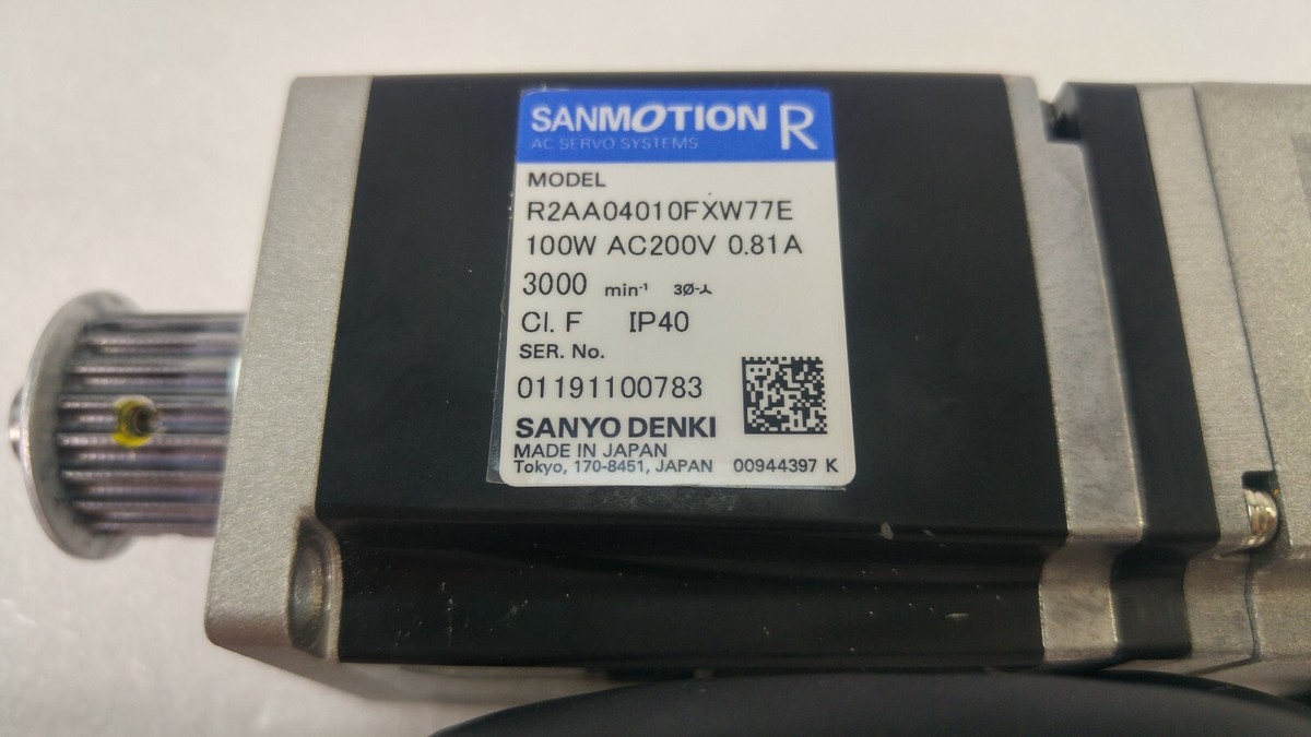 SANYO DENKI SANMOTION R2AA04010FXW77E SERVO MOTOR W/ RA035