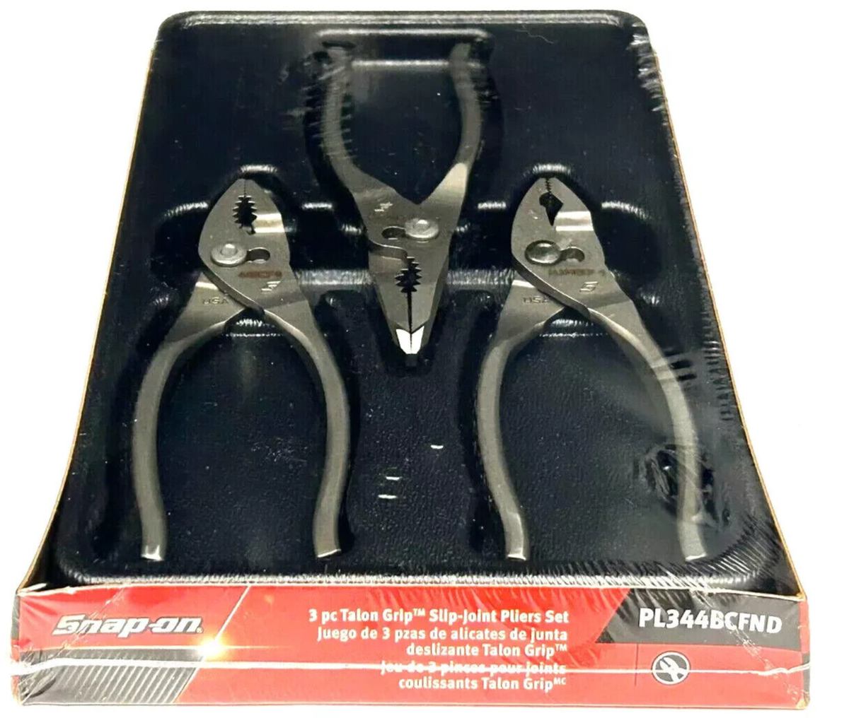SNAP ON PL344BCF ND No Dip 3 Piece Slip Joint Pliers Set LN44BCF 