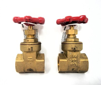 Mueller ProLine 100-004NL Gate Valve 3/4 in Threaded Forged Brass 200 PSI 2ct