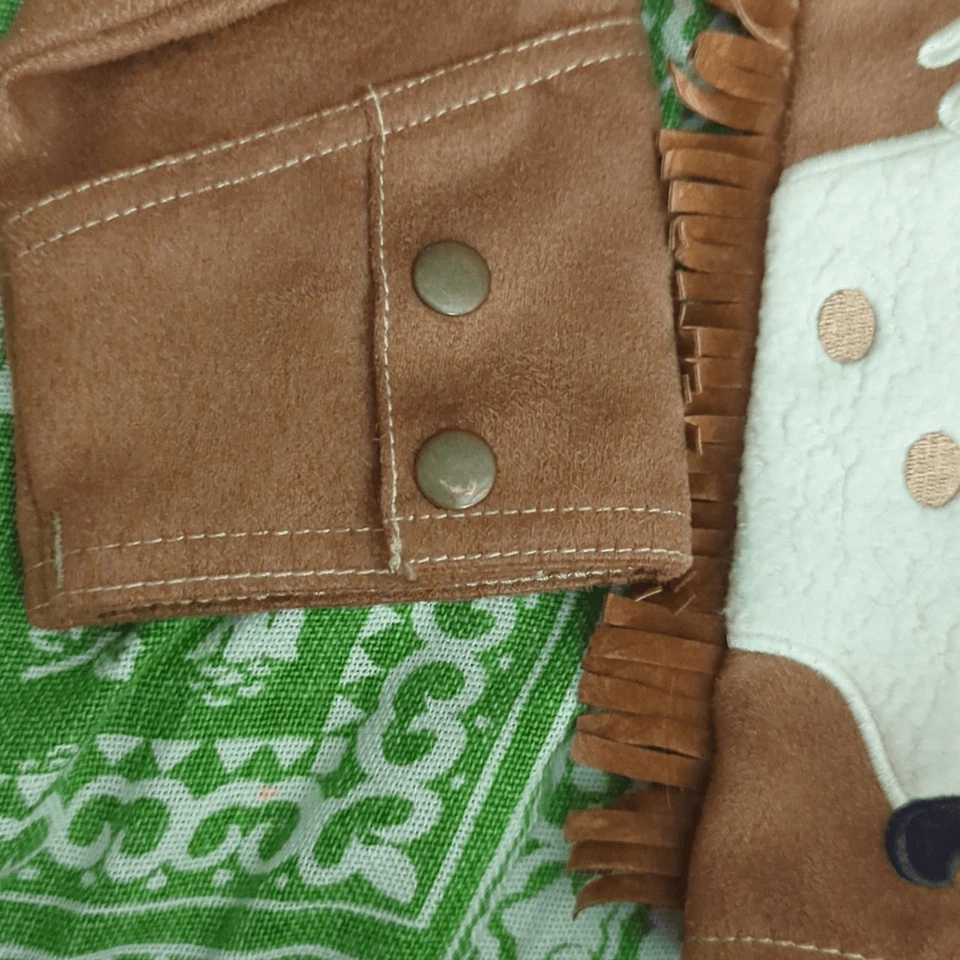 Chaqueta vaquera letop marrón imitación cuero con vaca y caballo bordados Foto 4 de 4