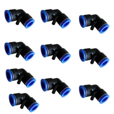 10X 3/8" OD Tube 90 Degree Elbow Pneumatic Fitting, Push To Connect Air Fitting
