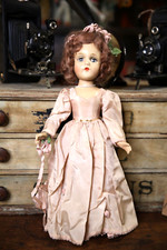 Vintage 1940's Madame Alexander Wendy Ann Doll Bride W/ outfit pink gown antique