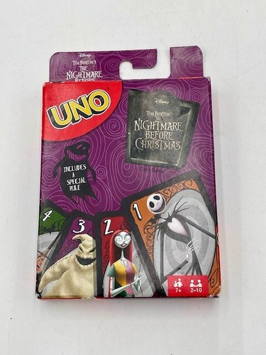 UNO Nightmare Before Christmas Tim Burton Mattel SEALED CARDS Game Complete 2017 - Picture 4 of 5